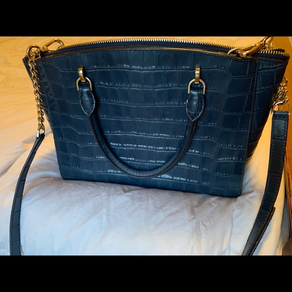 Blue Michael Kors satchel handbag - purse - Picture 3 of 5